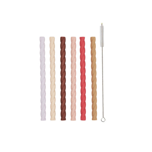 Mellow Silicone Straw - Pack of 6 - Warm colors par OYOY Living Design - OYOY MINI - Cups, Sipping Cups and Straws | Jourès
