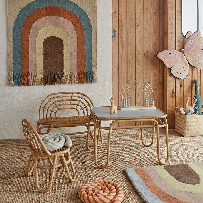 Rattan Rainbow Mini Bench par OYOY Living Design - The Dream Collection | Jourès