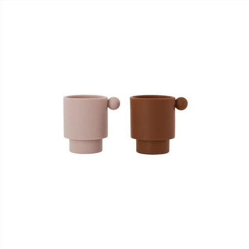 Tiny Inka Cup - Pack of 2 - Caramel / Rose par OYOY Living Design - OYOY MINI - Cups, Sipping Cups and Straws | Jourès