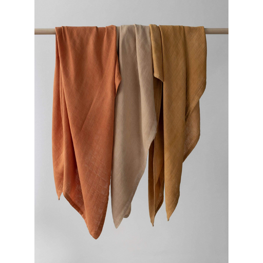 Organic Swaddle Baby Blanket (Natural Dye) - Pack of 3 - Rust Mix par La Petite Leonne - Swaddles, Muslin Cloths & Blankets | Jourès