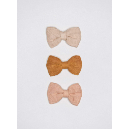 Baby Hair Bows - Pack of 3 - Latte / Mustard / Pink par La Petite Leonne - The Sun Collection | Jourès