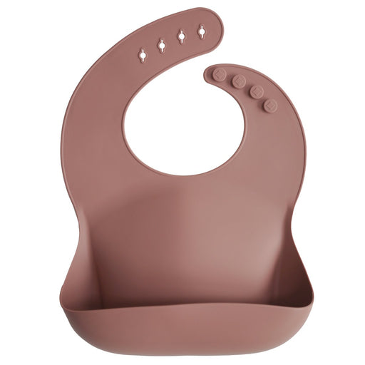 Adjustable waterproof silicone Baby Bib - Woodchuck par Mushie - The Black & White Collection | Jourès