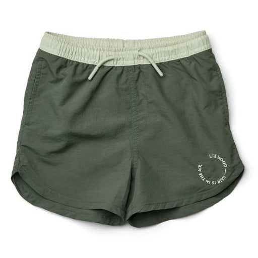 Aiden Board Shorts With Pockets - Hunter Green/Dusty Mint mix par Liewood - The Sun Collection | Jourès