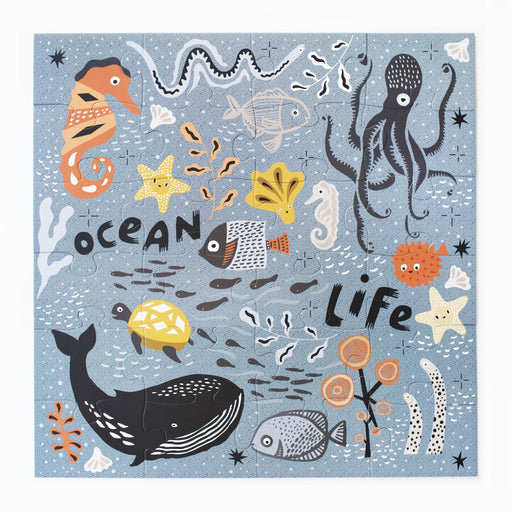 Floor Puzzle - Ocean Life par Wee Gallery - The Black & White Collection | Jourès