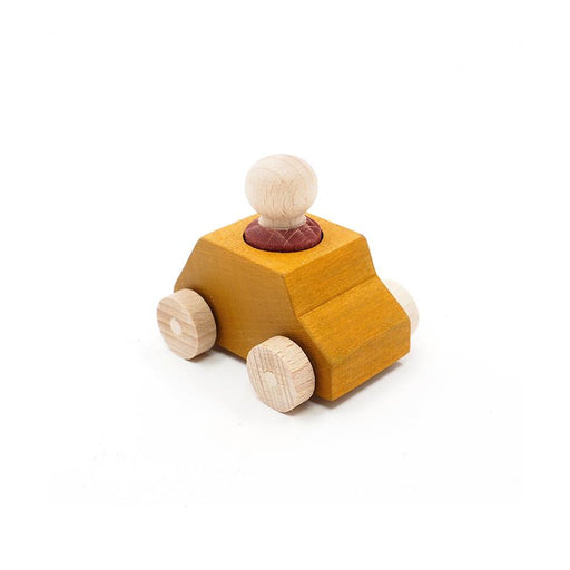 Petite Voiture en bois Avec Figurine - Ocre par Lubulona - Jeux éducatifs et loisirs | Jourès