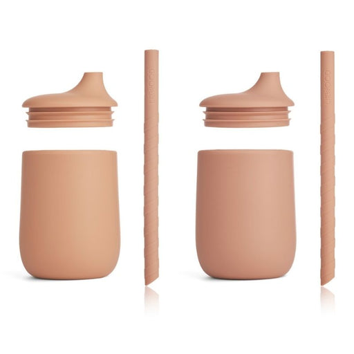 Ellis Sippy Cup with Straw - Pack of 2 - Tuscany rose/Pale Tuscany mix par Liewood - Stocking Stuffers | Jourès
