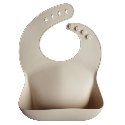 Adjustable waterproof silicone Baby Bib - Shifting Sand par Mushie - The Black & White Collection | Jourès