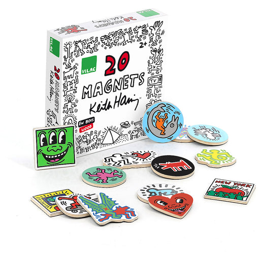 Set d'aimants - Keith Haring par Vilac - Casse-têtes, jeux de mémoire & aimants | Jourès