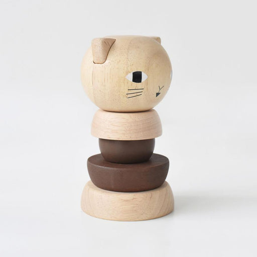 Wood stacker  - Toy cat for kids par Wee Gallery - Stacking Cups & Blocks | Jourès
