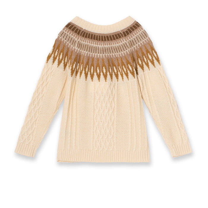 Timo Knitted Sweater - 12m to 4Y - Angora Cream par MINI A TURE - Holiday Style | Jourès