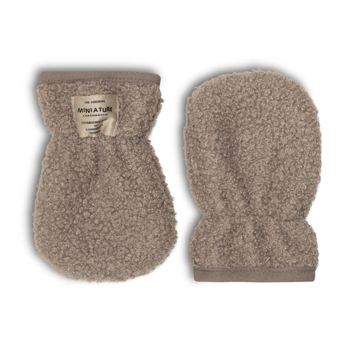 Wolmer Mittens - 12m to 3Y - Grey brown par MINI A TURE - MINI A TURE | Jourès