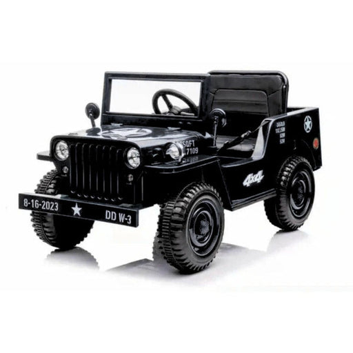 12V Black Limited Edition Kids 1-Seater Military Ride-on Truck W/ EVA Rubber Wheels, Music & RC par Kids Vip - Produits | Jourès