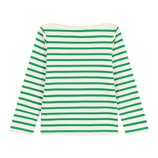 Long-Sleeves Shirt - 4Y to 5Y - Marinière - Green par Petit Bateau - Holidays | Jourès