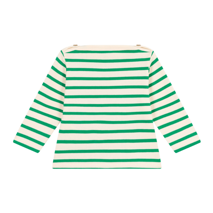 Long-Sleeves Shirt - 6m to 36m - Marinière - Green par Petit Bateau - Clothing | Jourès