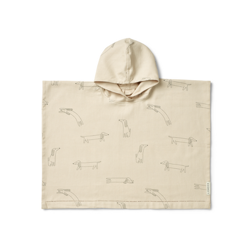 Roomie Poncho - 1Y to 6Y - Sandy / Dog par Liewood - Towels and Washcloths | Jourès