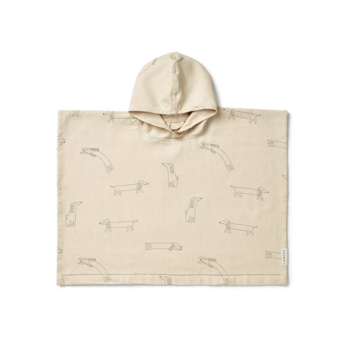 Roomie Poncho - 1Y to 6Y - Sandy / Dog par Liewood - The Sun Collection | Jourès