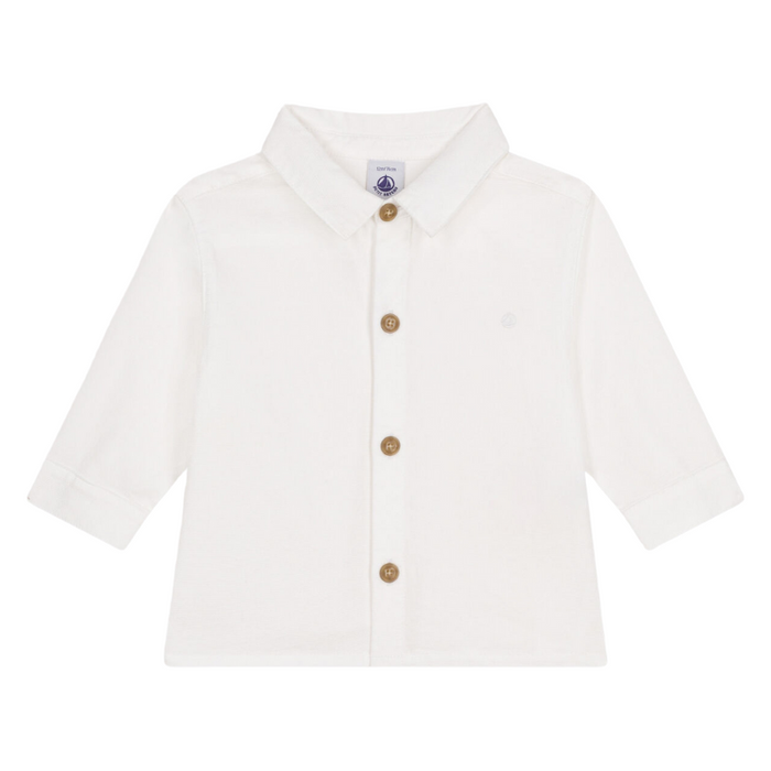 Classic Shirt - 6m to 36m - Ecume par Petit Bateau - New in | Jourès