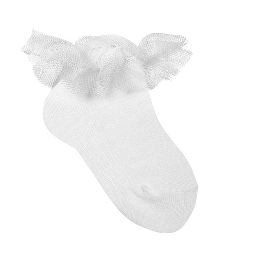 Tulle Frill Ankle Socks - 3m to 4Y - White par Condor - Produits | Jourès
