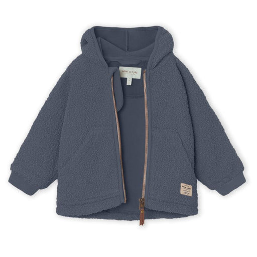 Veste en teddy Liff - 12m à 4A - Ombre Blue par MINI A TURE - Vestes et manteaux d'automne | Jourès