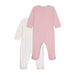 Organic Cotton Dors-Bien Pyjamas - Set of 2 - 1m to 6m - Hearts / Pink Stripes par Petit Bateau - Pyjamas | Jourès