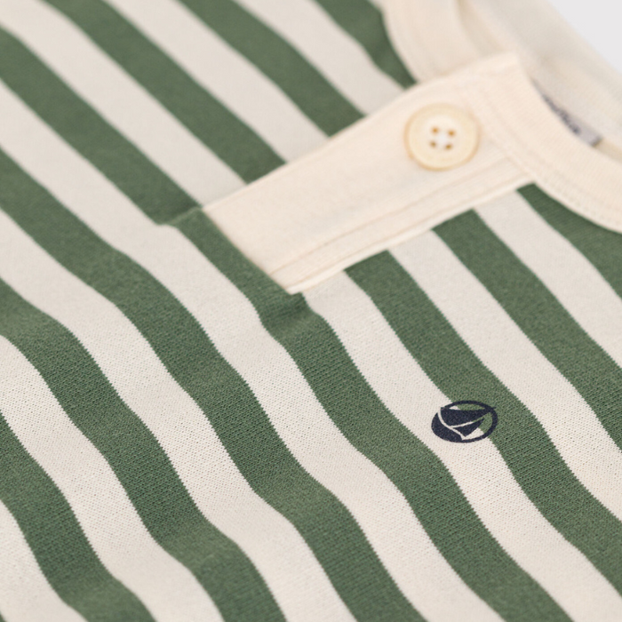 T-Shirt - 6M to 36M - Green Stripes par Petit Bateau - New in | Jourès