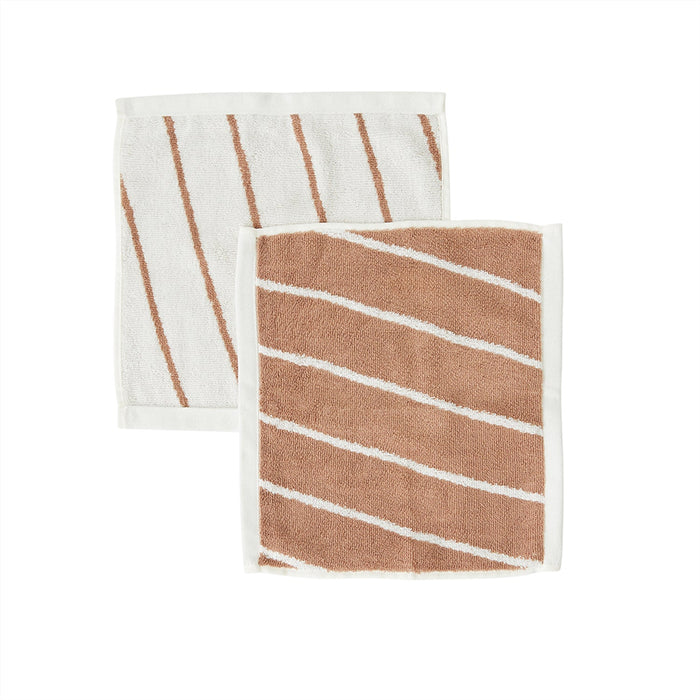 Raita Wash Cloth - Pack of 2 - Cloud / Caramel par OYOY Living Design - The Canada Day Sale - 15% Off Storewide* | Jourès