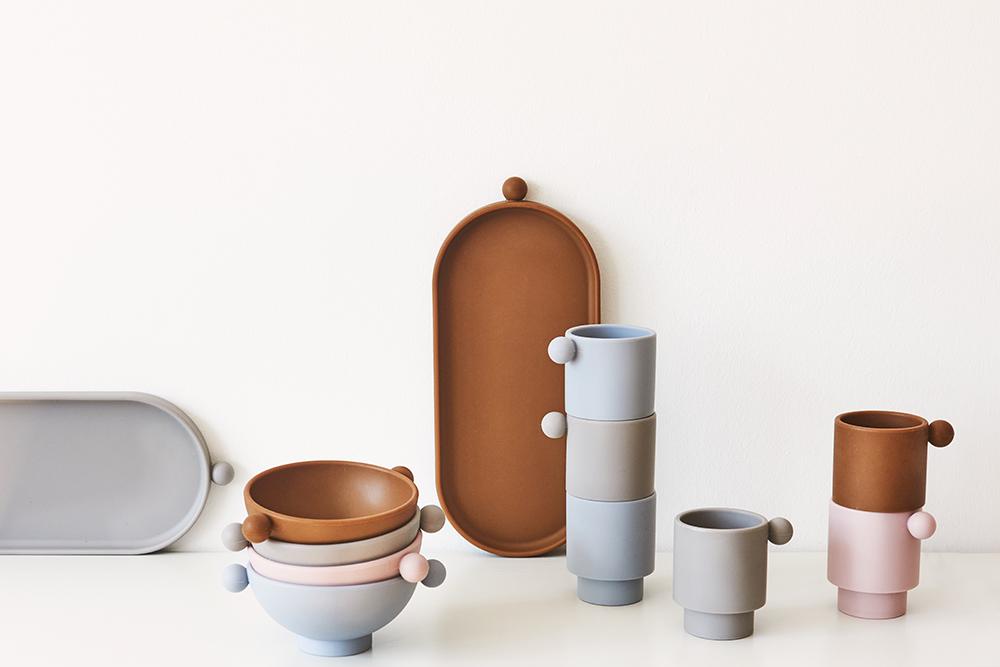 Tiny Inka Bowl - Set of 2 - Dusty Blue / Clay par OYOY Living Design - Nouveautés  | Jourès