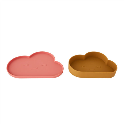 Chloe Cloud Plate & Bowl - Light Rubber / Coral par OYOY Living Design - OYOY Mini | Jourès