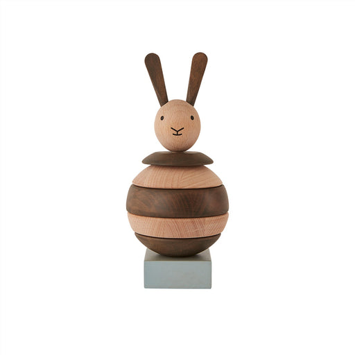 Wooden Stacking Rabbit - Nature / Dark par OYOY Living Design - OYOY Mini | Jourès