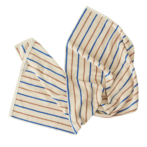 Raita Towel - 100x150 cm - Caramel / Optic Blue par OYOY Living Design - Gifts $100 and more | Jourès