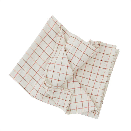 Grid Tablecloth Offwhite / Red - 260x140 cm par OYOY Living Design - OYOY Mini | Jourès