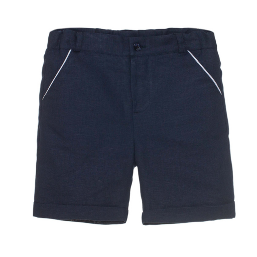 Linen Shorts - 2Y to 6Y - Navy par Patachou - Holiday Style | Jourès