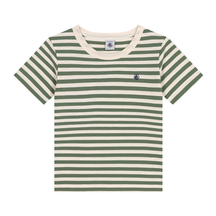 T-Shirt - 3Y to 6Y - Green Stripes par Petit Bateau - Vêtements | Jourès