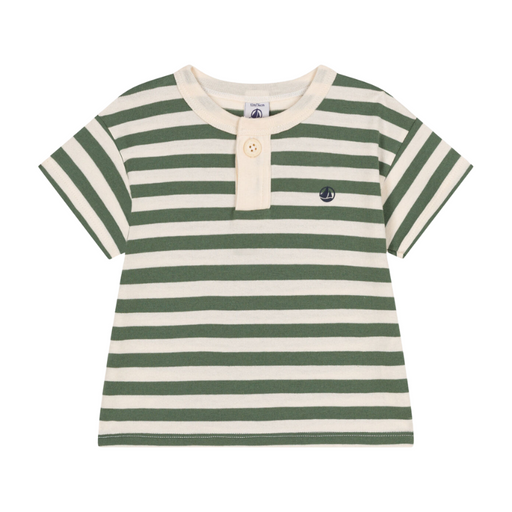 T-Shirt - 6M to 36M - Green Stripes par Petit Bateau - Soleil, été, bonheur ! | Jourès