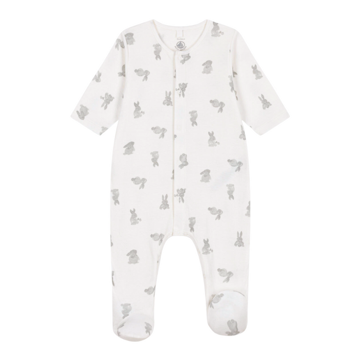 Pyjamas en coton Dors-bien - 1m à 6m - Lapins par Petit Bateau - L'heure du dodo | Jourès
