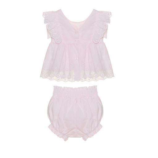 Blouse and short set - 3m to 12m - Pink par Patachou - Holiday Style | Jourès