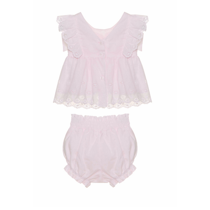 Blouse and short set - 3m to 12m - Pink par Patachou - Clothing | Jourès