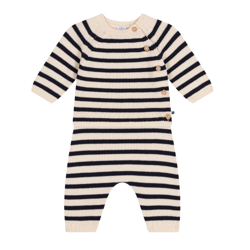 Coton Set - 3m to 18m - 2-pces - Smoking / Stripes par Petit Bateau - Clothing | Jourès