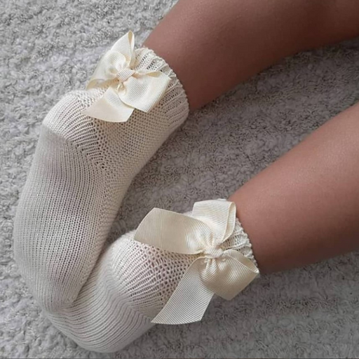 Bow Ankle Socks - 3m to 4y - Creme par Condor - New in | Jourès