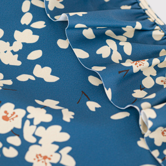Onepiece Swimsuit - 3Y to 6Y - Blue / Cherry Blossom par Petit Bateau - The Flower Collection | Jourès