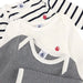 Special 2 packages : Hearts + Stripes Long sleeves Cotton Bodysuits par Jourès - Jourès Bundles - Special Offers | Jourès