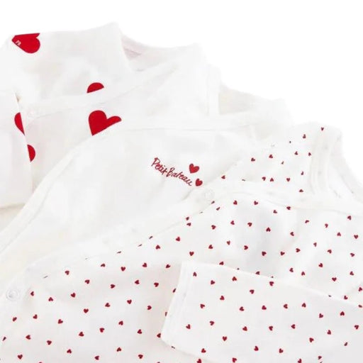 Special 2 packages : Hearts + Stripes Long sleeves Cotton Bodysuits par Jourès - The Love Collection | Jourès