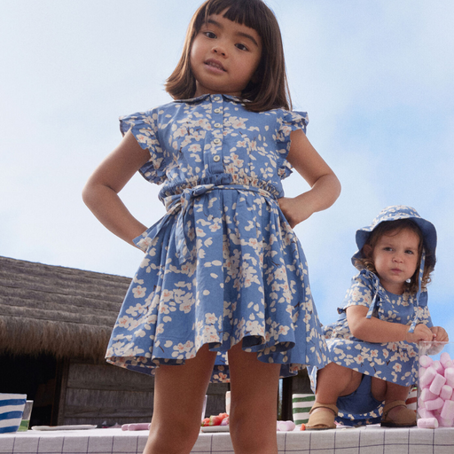Summer Dress - 4Y to 6Y - Blue Beach par Petit Bateau - The Sun Collection | Jourès