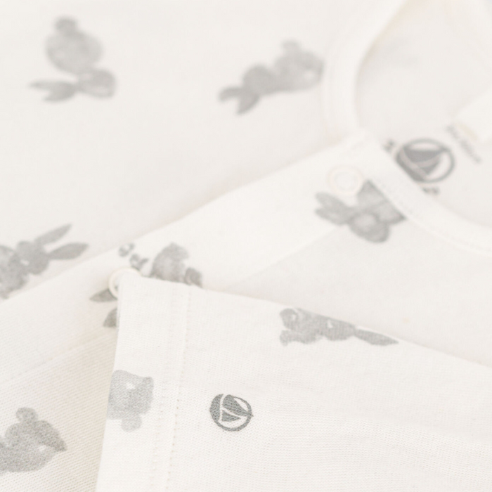 Pyjamas en coton Dors-bien - 1m à 6m - Lapins par Petit Bateau - Idées-cadeaux pour baby shower | Jourès