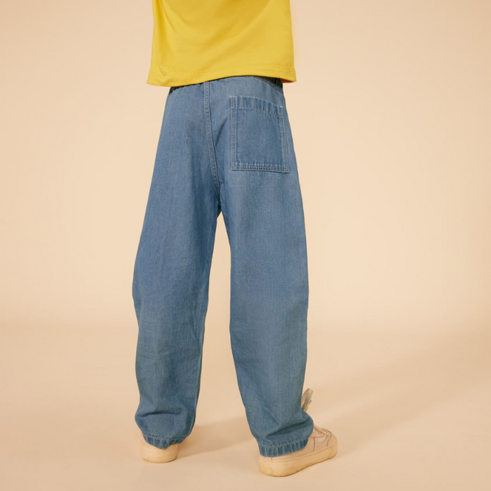 Denim Pants - 3Y to 5Y - Blue Denim par Petit Bateau - The Sun Collection | Jourès
