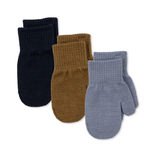 Filla Mittens - Pack of 3 - 6m to 3Y - Naval mix par Konges Sløjd - Holiday Style | Jourès