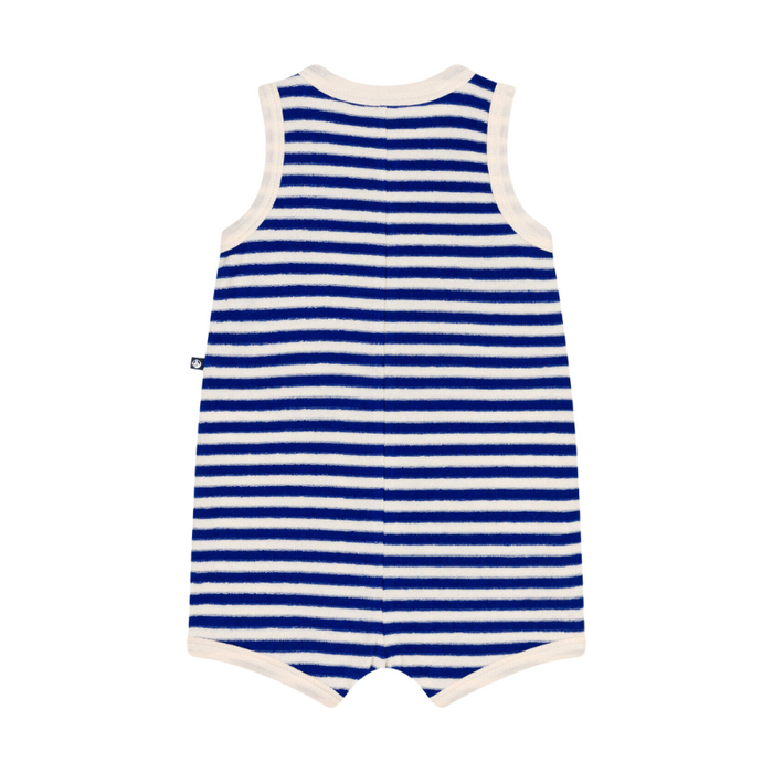 Sleeveless one piece - 3m to 36m - Blue Stripes par Petit Bateau - Clothing | Jourès