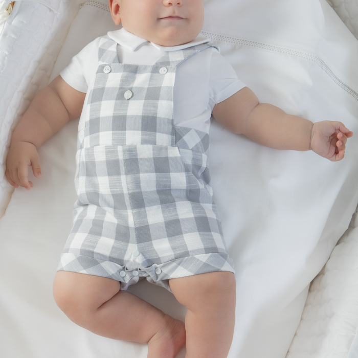 Newborn romper set - 3m to 12m - Grey check par Patachou - Occasions Spéciales | Jourès