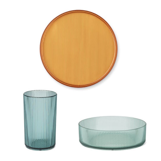 Kain dinnerware set - Sea / Blue mix par Liewood - Plates & Bowls | Jourès