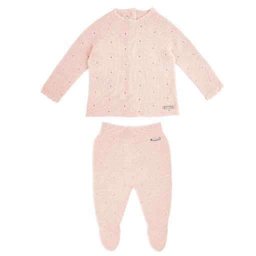 Long sleeves Cotton Set - 1m to 3m - Nude par Condor - Idées-cadeaux pour baby shower | Jourès